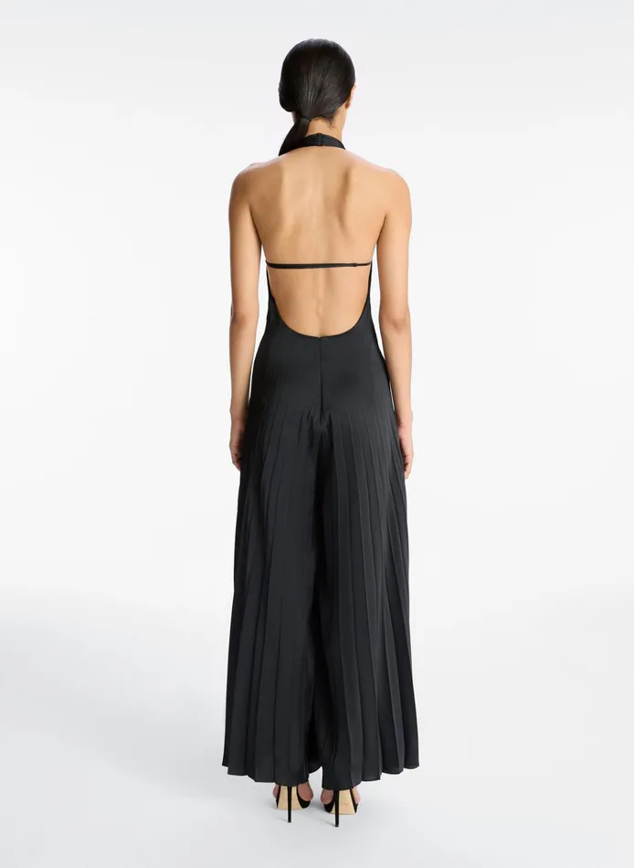 Women Jumpsuits ALC Rio Satin Pleated Jumpsuit Black