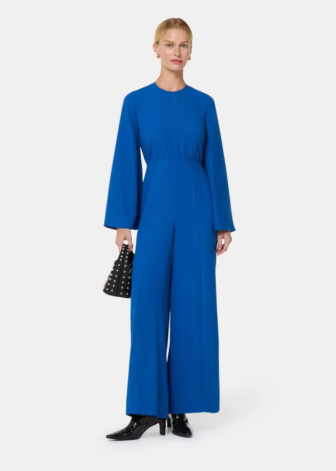 Women Jumpsuits Whistles Blue Bonnie Gathered Jumpsuit