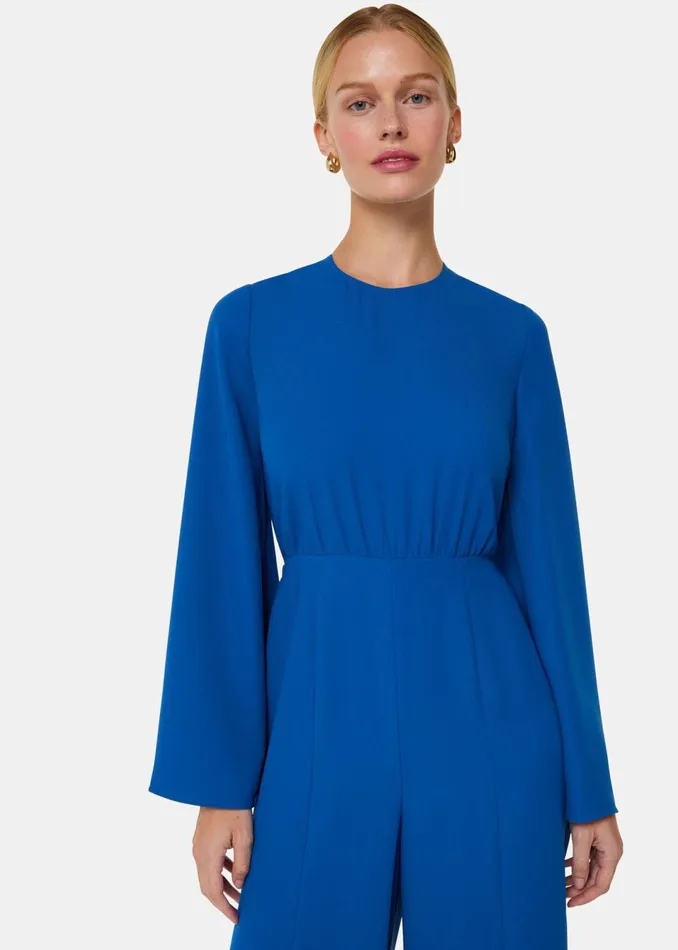 Women Jumpsuits Whistles Blue Bonnie Gathered Jumpsuit