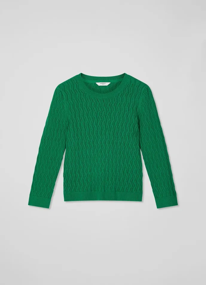 Women Keaton Green Cotton OpenWeave Jumper Green LKBennett Knitwear Women Keaton Green Cotton OpenWeave Jumper Green LKBennett Knitwear