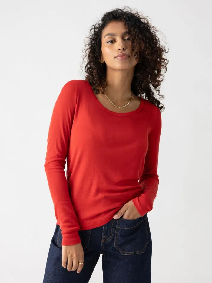Women Keep It Simple Tee Cherry Red Sanctuary Clothing Tees and Tops