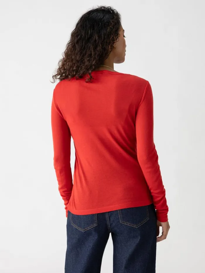 Women Keep It Simple Tee Cherry Red Sanctuary Clothing Tees and Tops