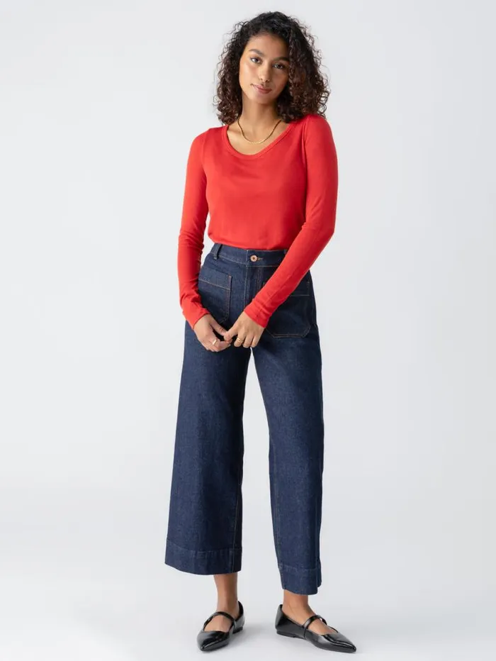 Women Keep It Simple Tee Cherry Red Sanctuary Clothing Tees and Tops