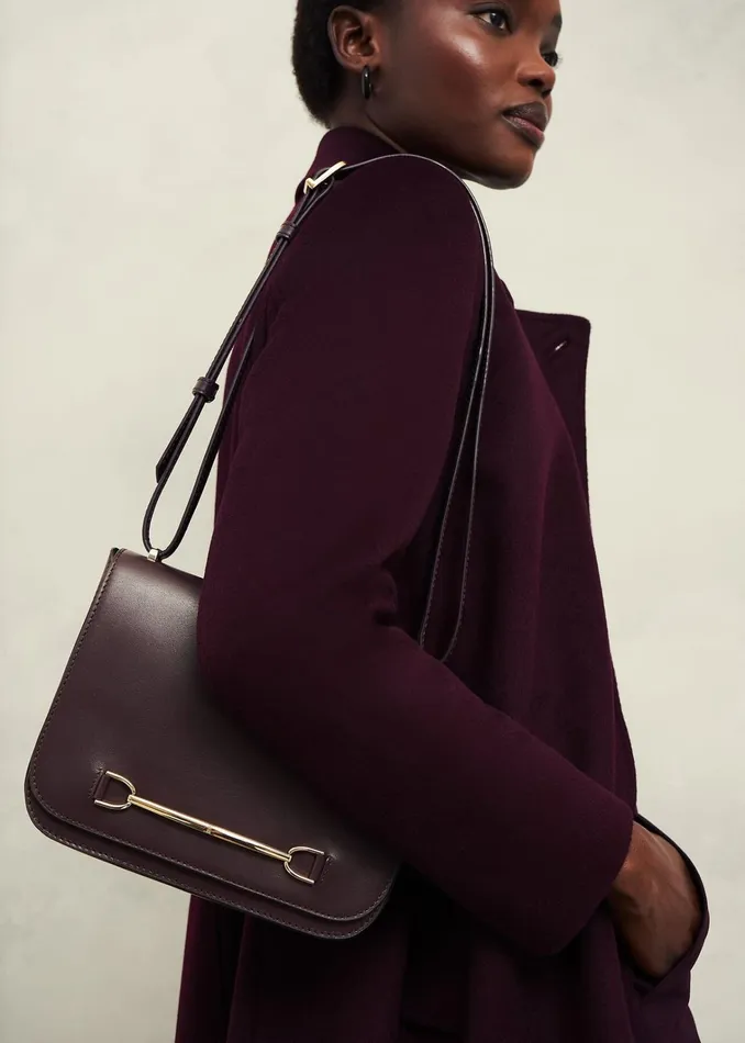 Women Keighley Leather Cross Body Bag Malbec Purple Hobbs Bags