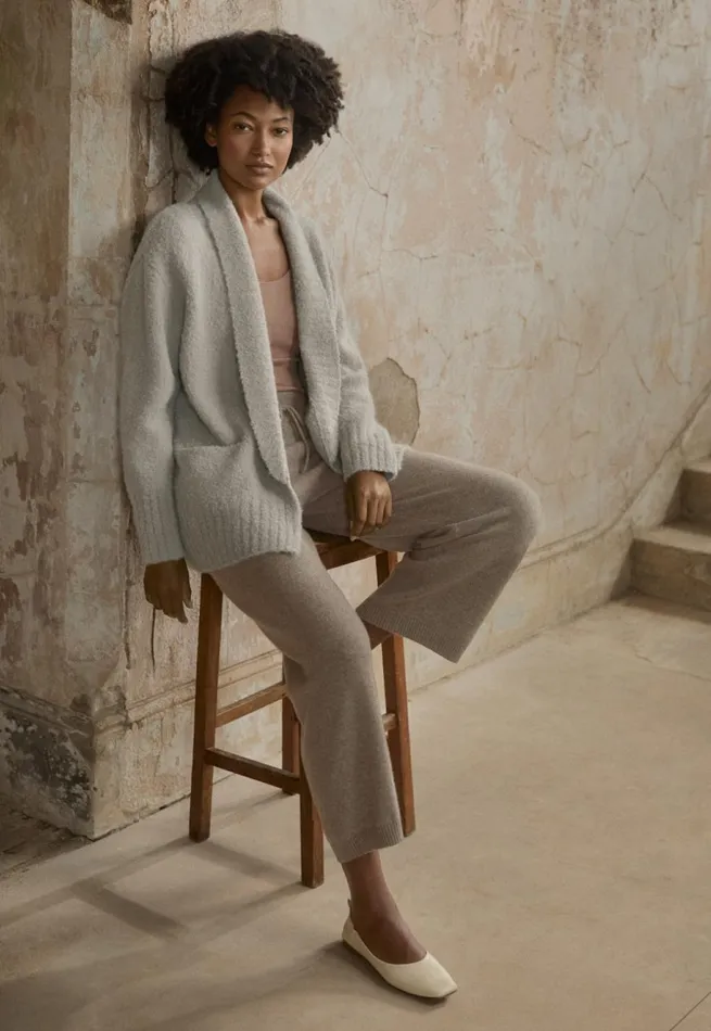Women Knitted Trousers Soft Taupe Poetry Fashion Trousers and Shorts