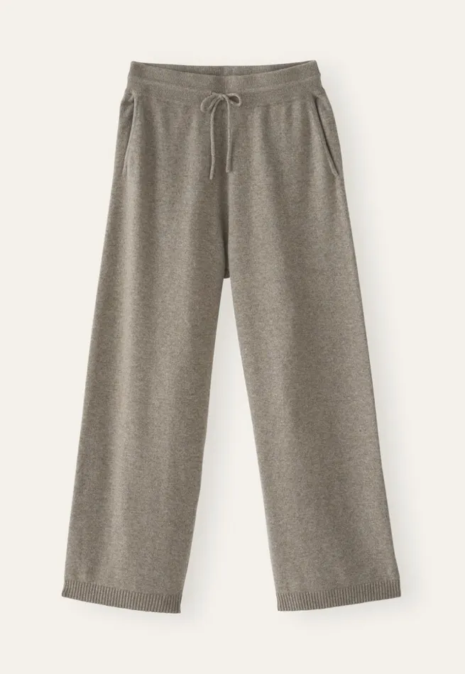 Women Knitted Trousers Soft Taupe Poetry Fashion Trousers and Shorts