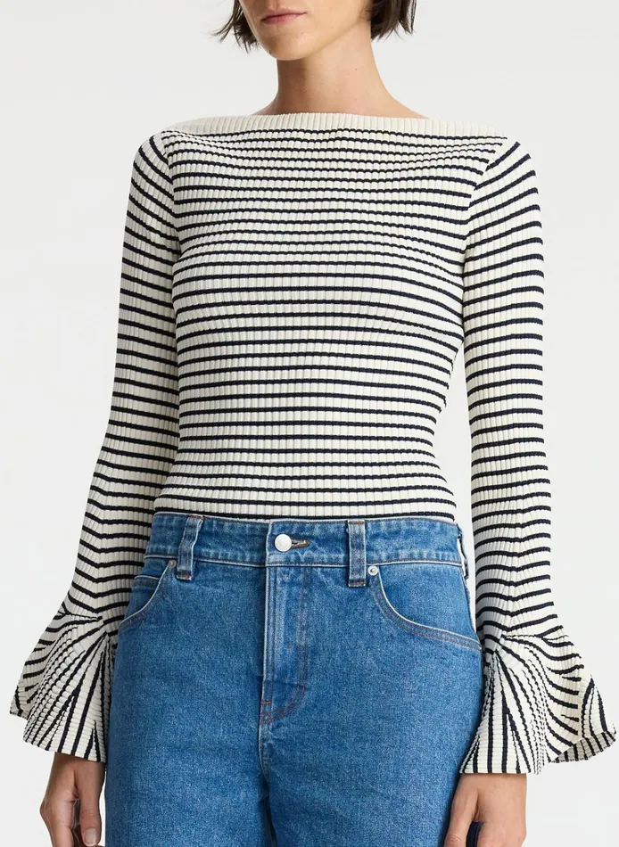 Women Knitwear ALC Aster Knit Top Anticodark Sapphire