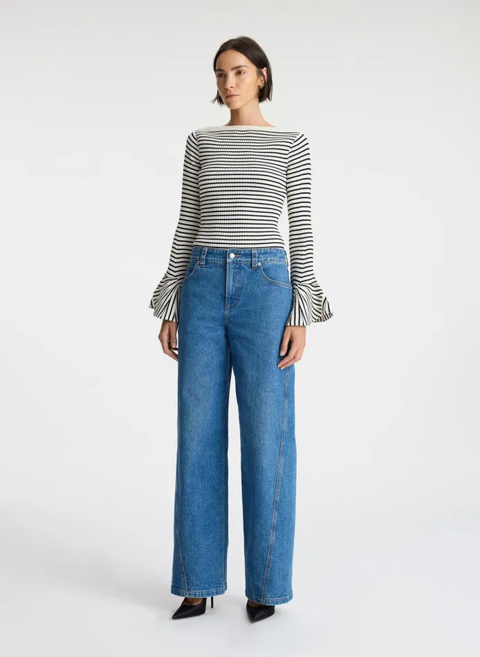 Women Knitwear ALC Aster Knit Top Anticodark Sapphire