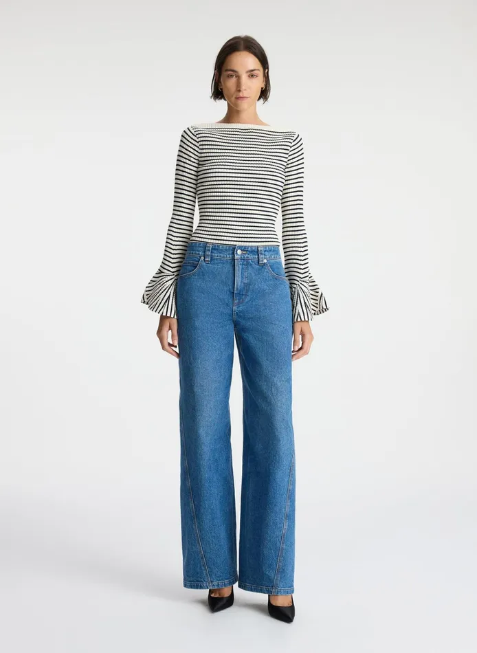 Women Knitwear ALC Aster Knit Top Anticodark Sapphire