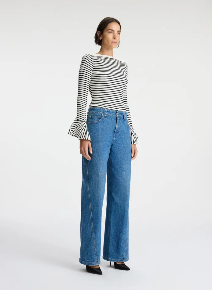 Women Knitwear ALC Aster Knit Top Anticodark Sapphire