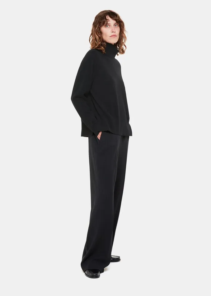 Women Knitwear and Cashmere Whistles Black Cashmere Roll Neck Jumper
