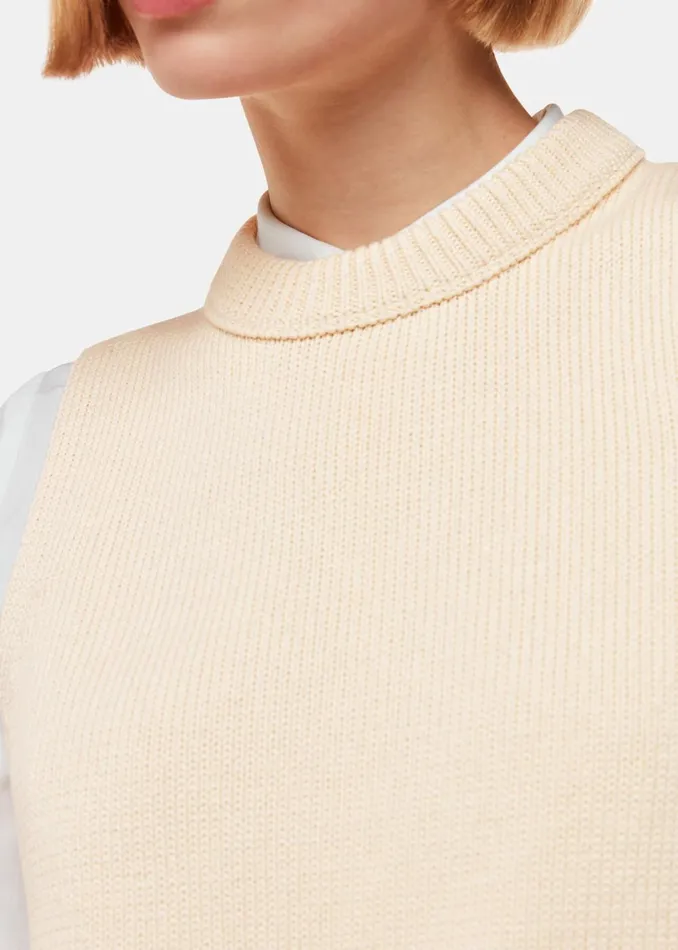 Women Knitwear and Cashmere Whistles Ivory Indie Rib Detail Tank