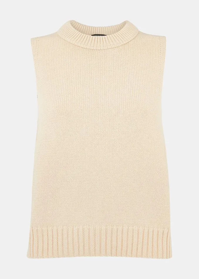 Women Knitwear and Cashmere Whistles Ivory Indie Rib Detail Tank