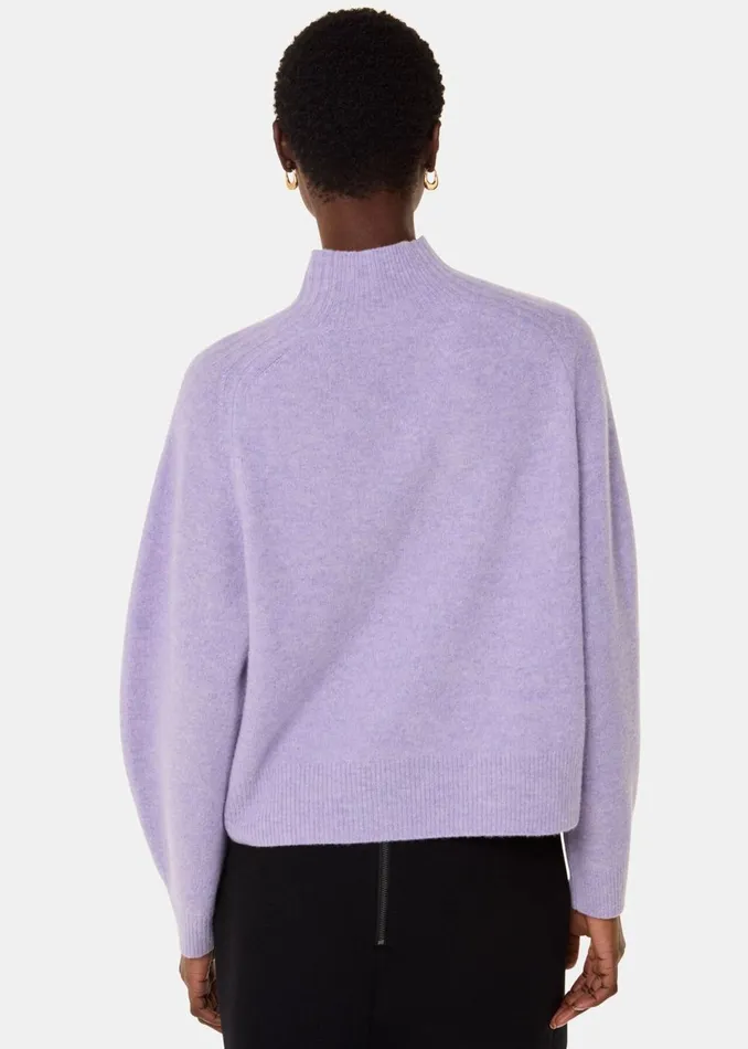 Women Knitwear and Cashmere Whistles Lilac Wool Funnel Neck Knit