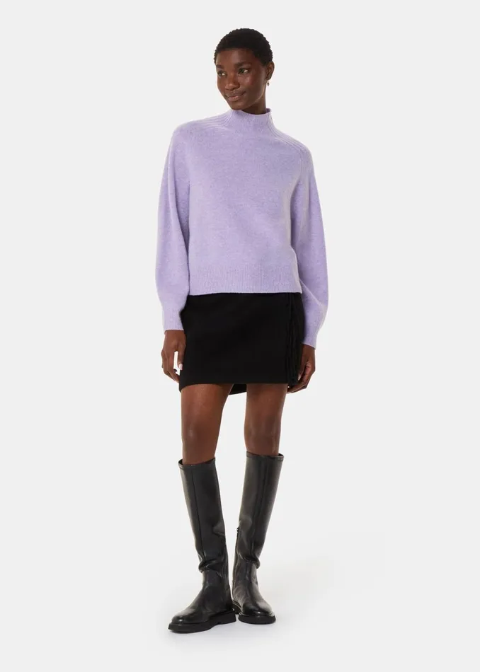 Women Knitwear and Cashmere Whistles Lilac Wool Funnel Neck Knit