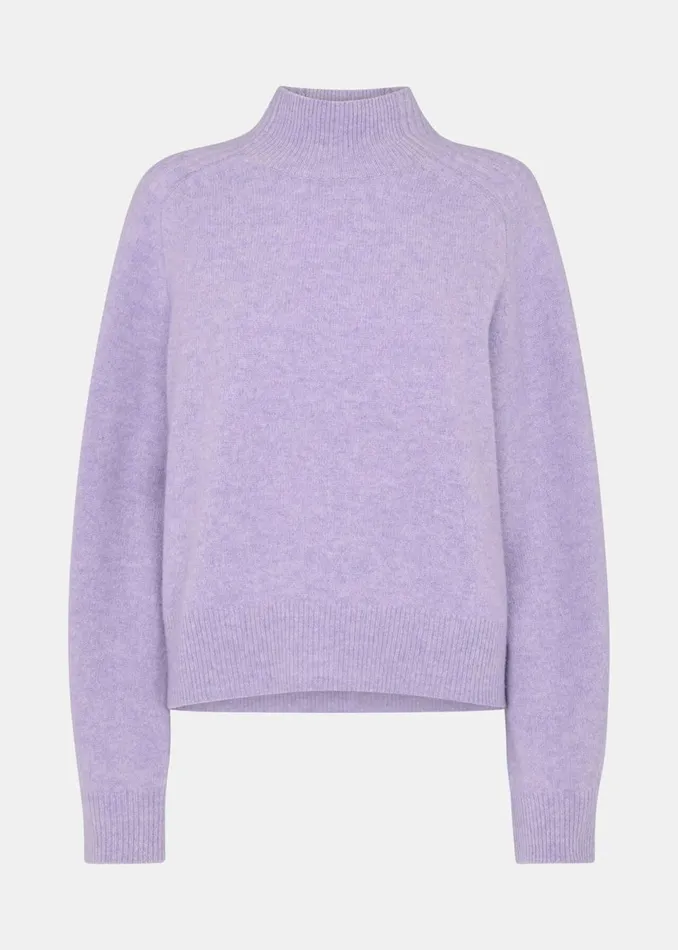 Women Knitwear and Cashmere Whistles Lilac Wool Funnel Neck Knit
