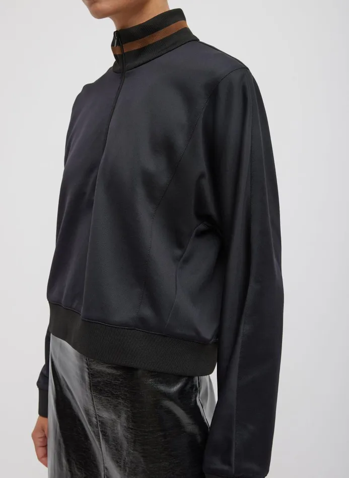 Women Knitwear and Sweatshirts Tibi Active Knit Cropped Sweatshirt Black