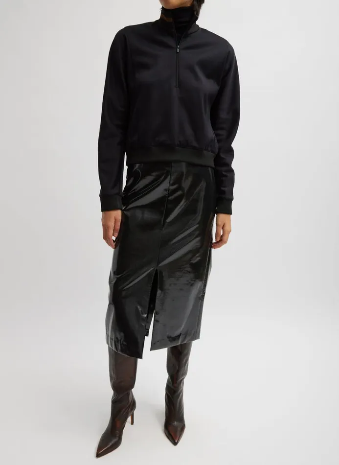 Women Knitwear and Sweatshirts Tibi Active Knit Cropped Sweatshirt Black