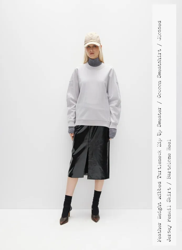 Women Knitwear and Sweatshirts Tibi Cocoon Crewneck Sweatshirt Greystone