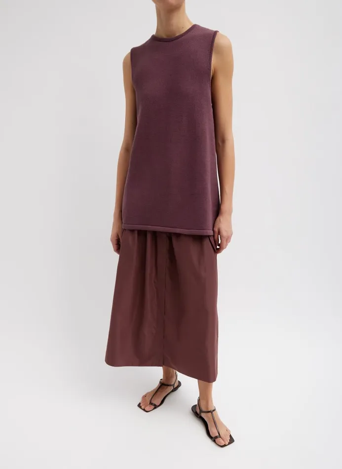 Women Knitwear and Sweatshirts Tibi Cotton Criss Cross Sleeveless Sweater Cinnamon