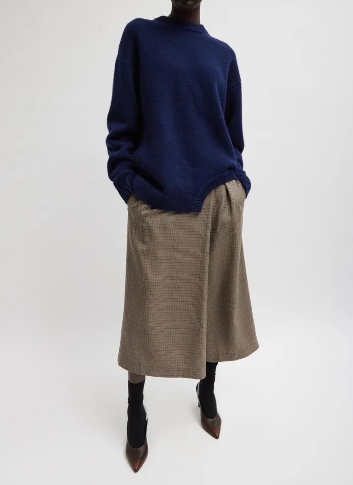 Women Knitwear and Sweatshirts Tibi Soft Lambswool Sweater With Cut Out Detail Navy