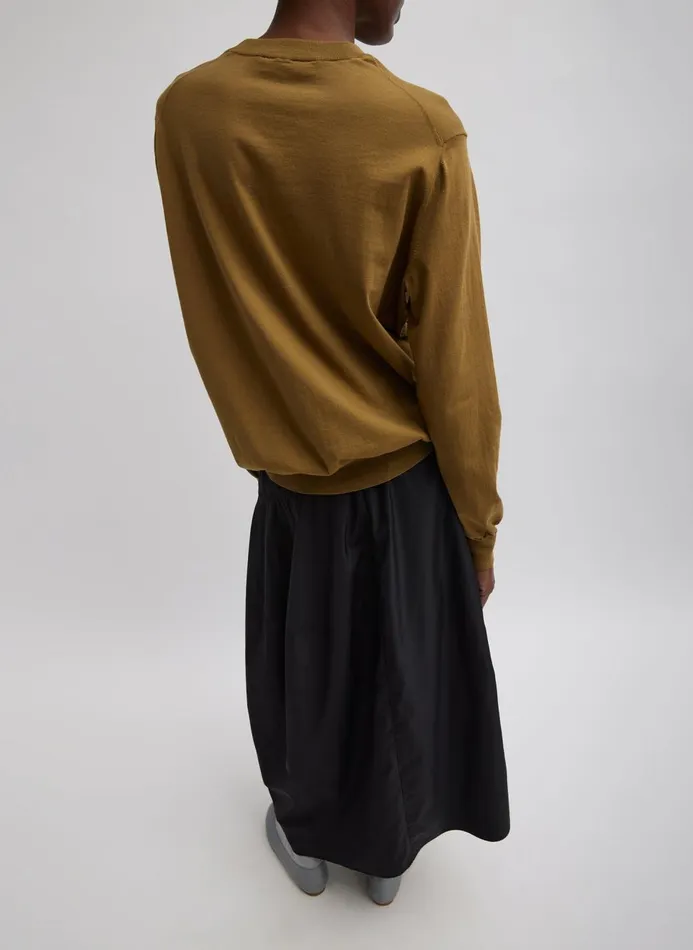 Women Knitwear and Sweatshirts Tibi Super Fine Gauge Perfect Men039s Pullover Dark Hazel