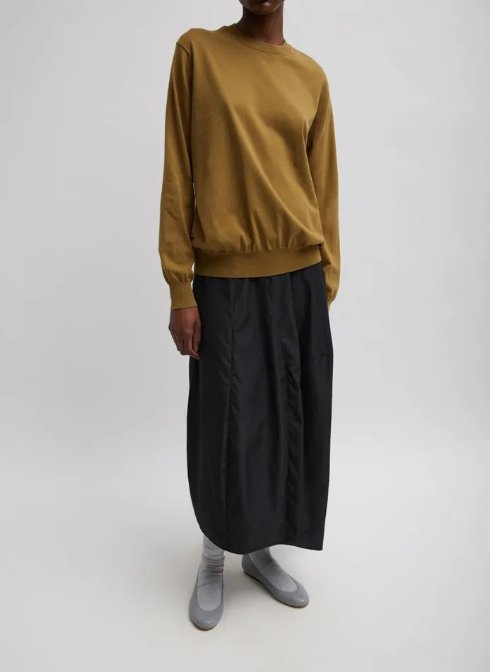 Women Knitwear and Sweatshirts Tibi Super Fine Gauge Perfect Men039s Pullover Dark Hazel