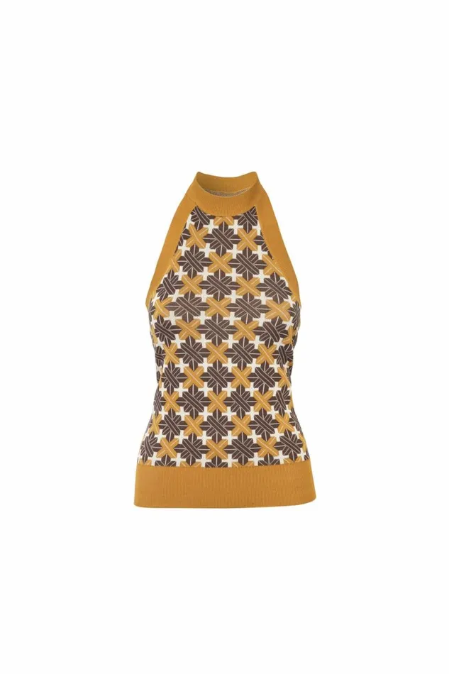 Women Knitwear DODO BAR OR Lily Top Brown Orange Combo