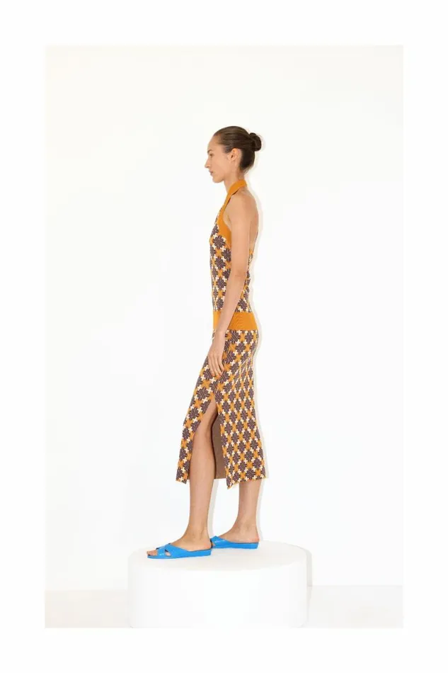 Women Knitwear DODO BAR OR Lily Top Brown Orange Combo