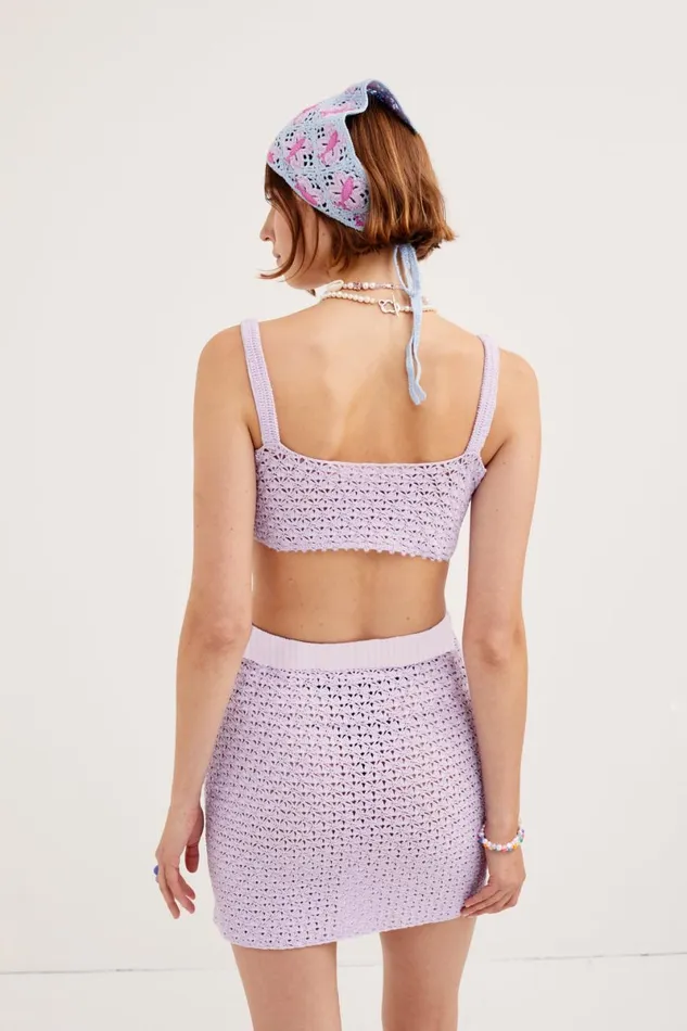 Women Knitwear For Love and Lemons Charlotte Mini Skirt Purple Women Knitwear For Love and Lemons Charlotte Mini Skirt Purple
