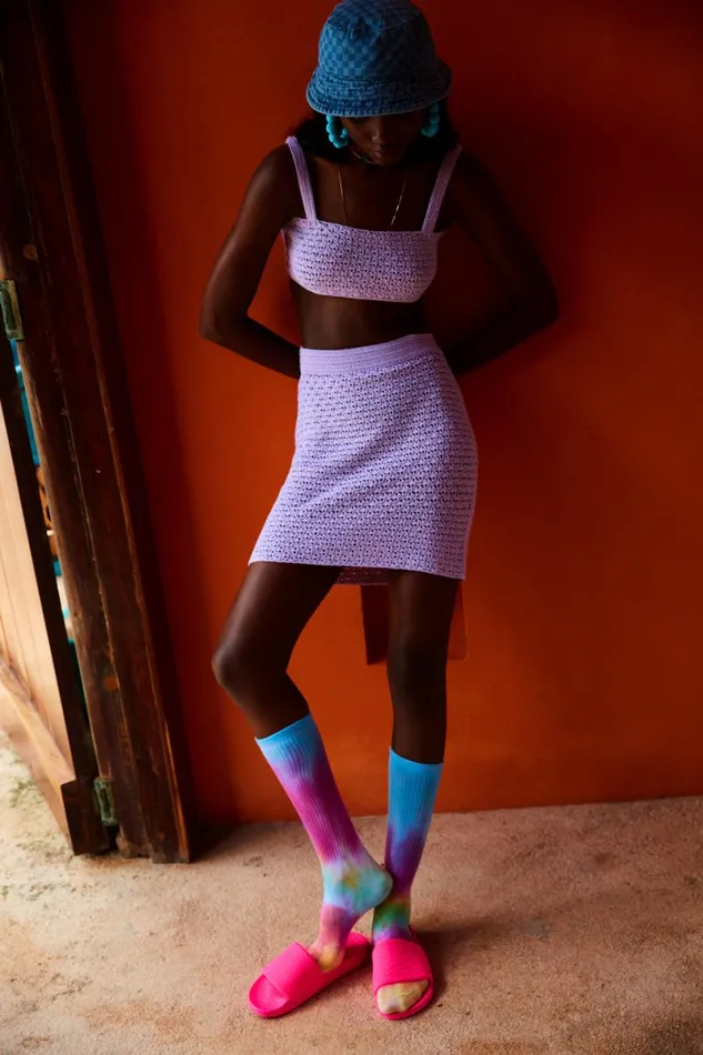 Women Knitwear For Love and Lemons Charlotte Mini Skirt Purple Women Knitwear For Love and Lemons Charlotte Mini Skirt Purple