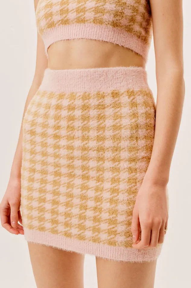 Women Knitwear For Love and Lemons Cher Mini Skirt Light Pink