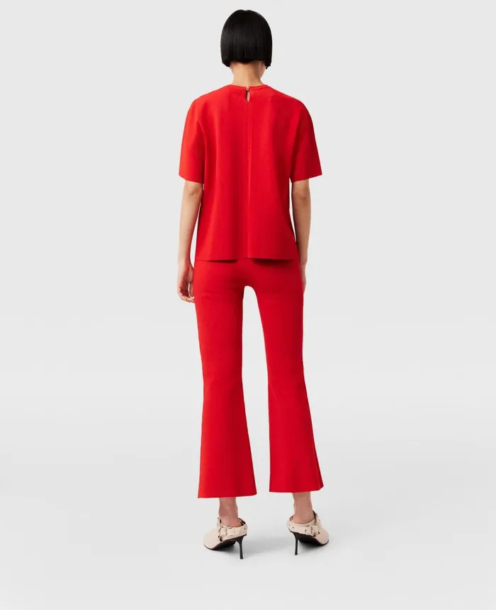 Women Knitwear Stella McCartney Boxy Short Sleeve Tshirt Lipstick Red