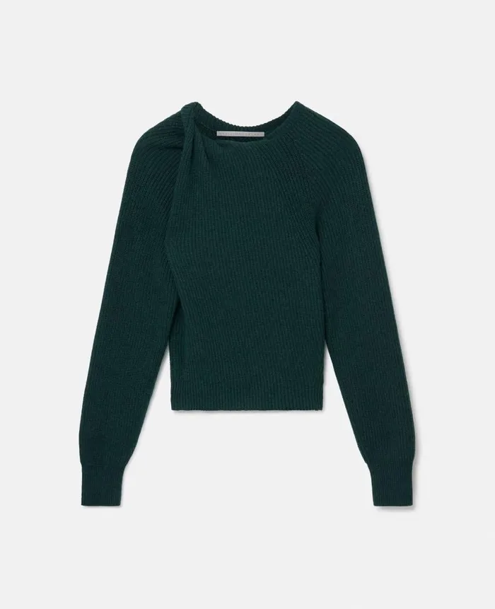 Women Knitwear Stella McCartney Regenerated Cashmere Shifting Knot Jumper Forest Green