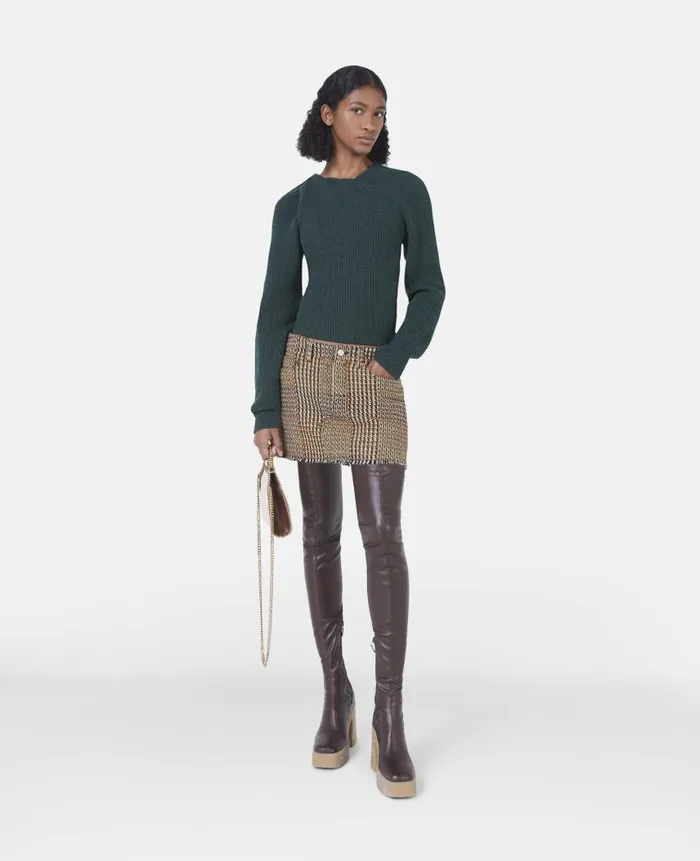 Women Knitwear Stella McCartney Regenerated Cashmere Shifting Knot Jumper Forest Green