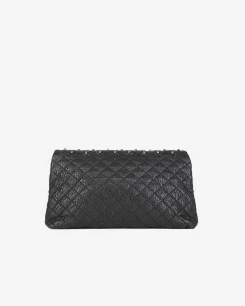 Women Large Bags The Kooples Heritage Medium Black Leather Pouch With Skulls Black