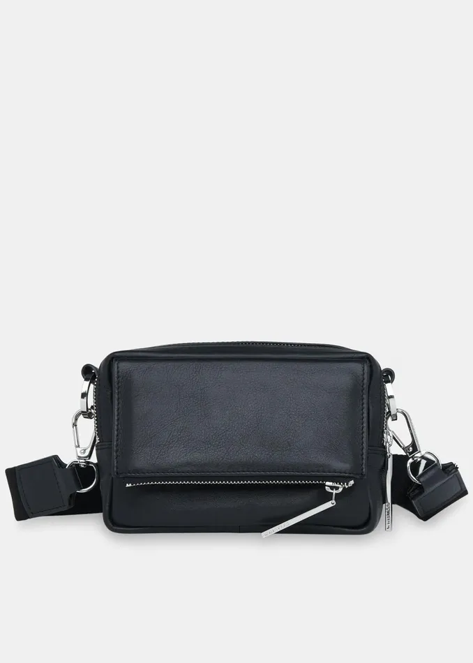 Women Leather Whistles Black Bibi Crossbody Bag