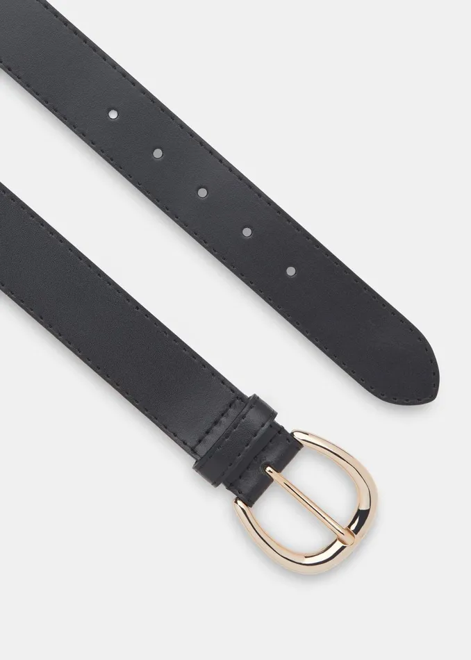 Women Leather Whistles Black Wide Belt