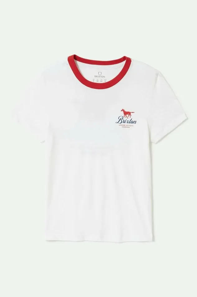 Women Leisure Activity Fitted Crew TShirt White Brixton Tops
