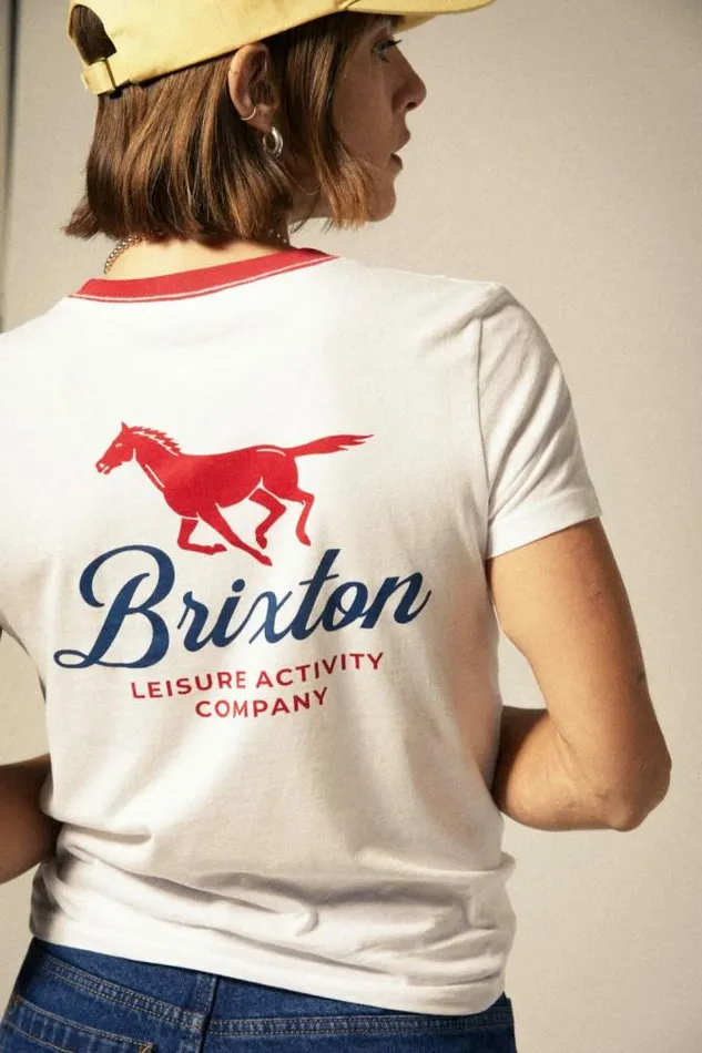 Women Leisure Activity Fitted Crew TShirt White Brixton Tops
