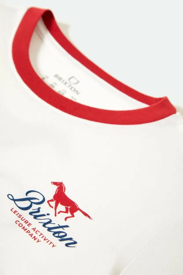 Women Leisure Activity Fitted Crew TShirt White Brixton Tops