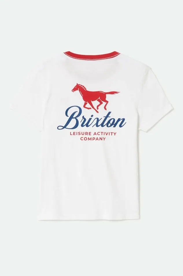 Women Leisure Activity Fitted Crew TShirt White Brixton Tops