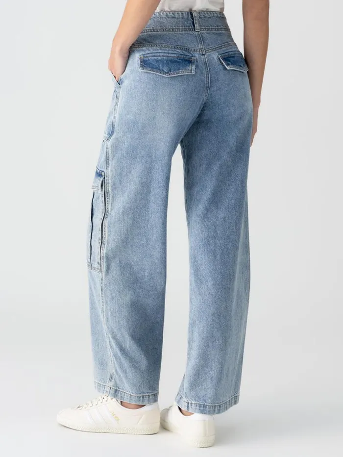 Women Level Up Standard Rise Denim Cargo Pant Digital Blue Sanctuary Clothing Pants Women Level Up Standard Rise Denim Cargo Pant Digital Blue Sanctuary Clothing Pants
