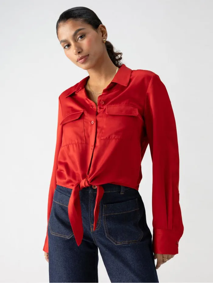 Women Lifetime Shirt Cherry Red Sanctuary Clothing Tees and Tops