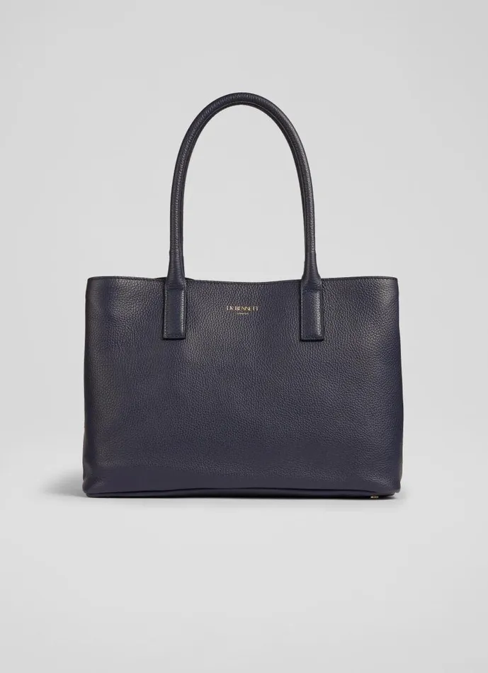 Women Lillian Midnight Grainy Leather Tote Bag LKBennett Tote Bags