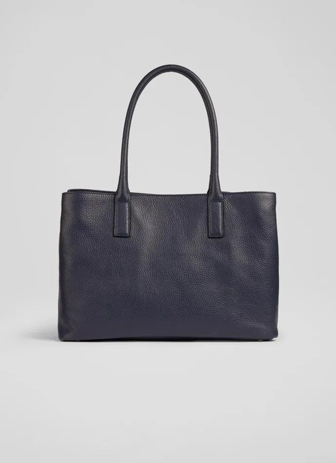 Women Lillian Midnight Grainy Leather Tote Bag LKBennett Tote Bags Women Lillian Midnight Grainy Leather Tote Bag LKBennett Tote Bags