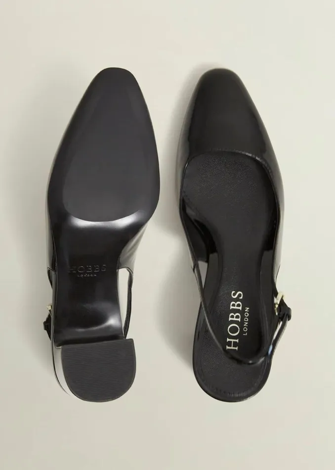 Women Lily Leather Slingbacks Black Hobbs Heels