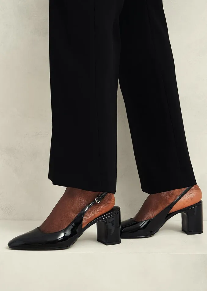 Women Lily Leather Slingbacks Black Hobbs Heels
