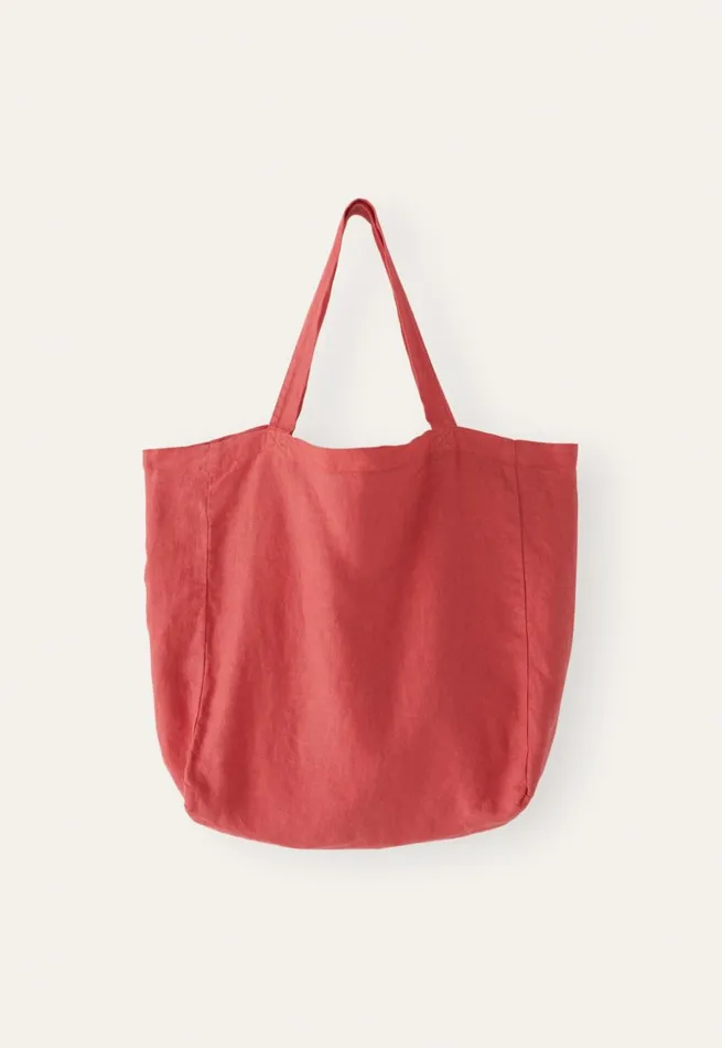 Women Linen Tote Bag Coral Poetry Fashion Accessories