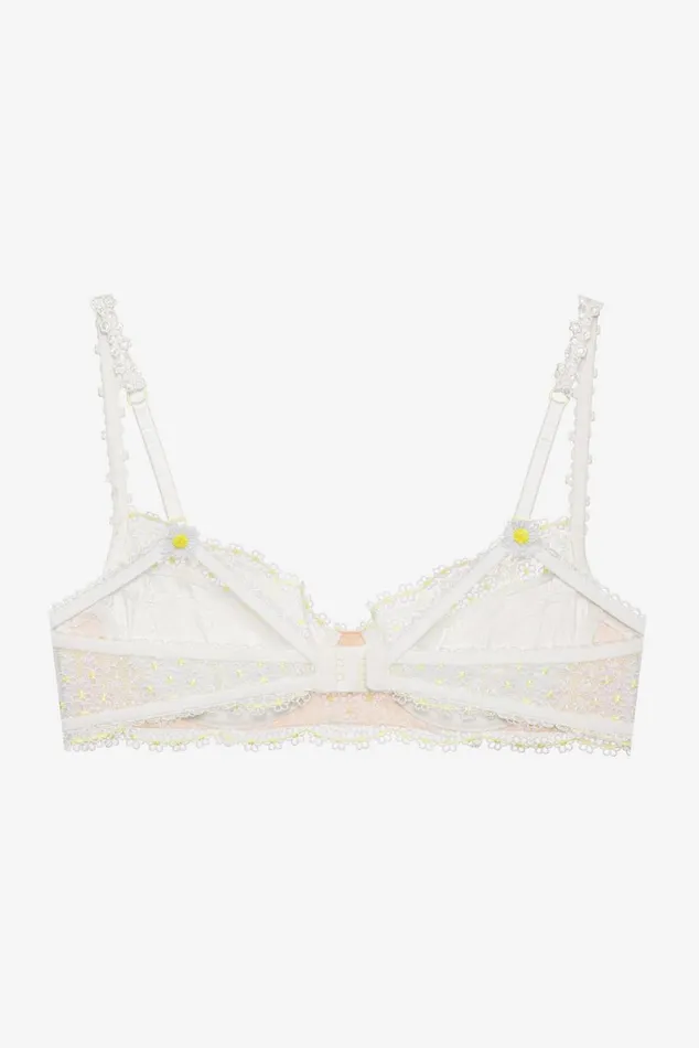 Women Lingerie For Love and Lemons 3D Daisy Underwire Bra White Women Lingerie For Love and Lemons 3D Daisy Underwire Bra White